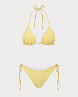 White Contrasting Lace Bikini Set