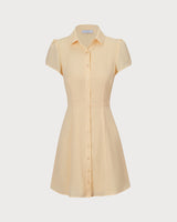 The Yellow Button Down Shirt Mini Dress