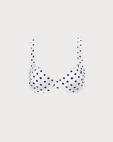 The White Polka Dot Underwire Bikini Top