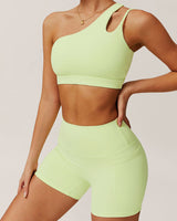 Green Pocket High Waisted Yoga Shorts