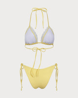 White Contrasting Lace Bikini Set