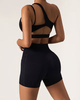 Black Pocket High Waisted Yoga Shorts