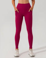 Red Quick-drying High Waisted Yoga Leggings