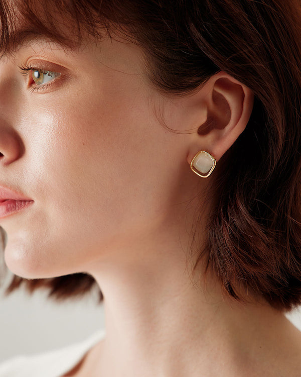 Gold Opal Earrings