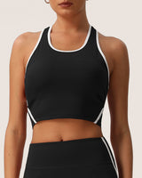 Black Scoop Neck Yoga Tank Top - Light Support