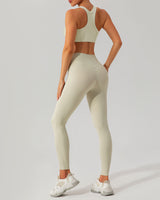 Beige I-back Yoga Tank Top