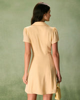 The Yellow Button Down Shirt Mini Dress