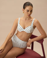 The White Polka Dot Underwire Bikini Top