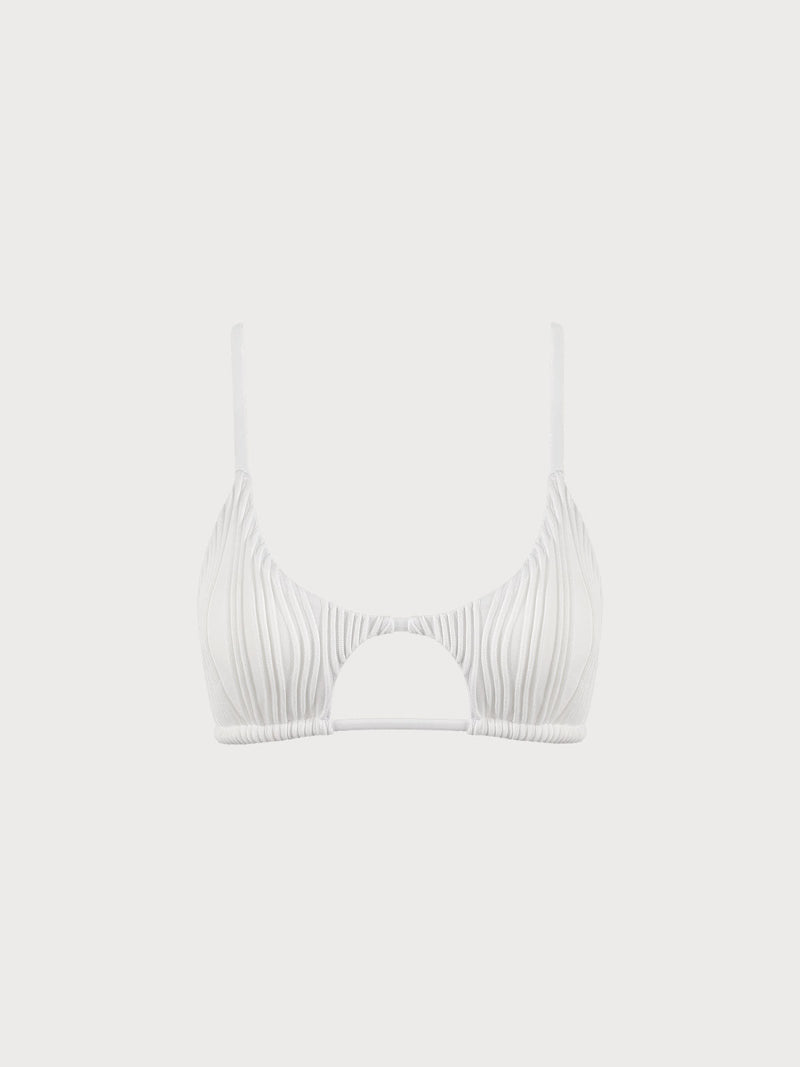 The White Water Ripple Cut-Out Bikini Top