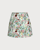 Floral High Waisted A-Line Mini Skirt