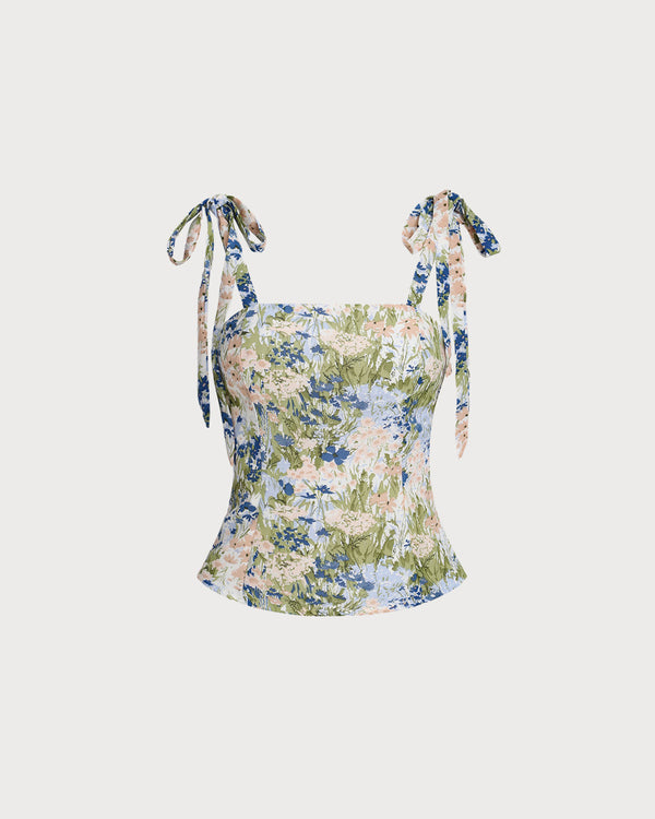 Green Floral Bohemian Camis