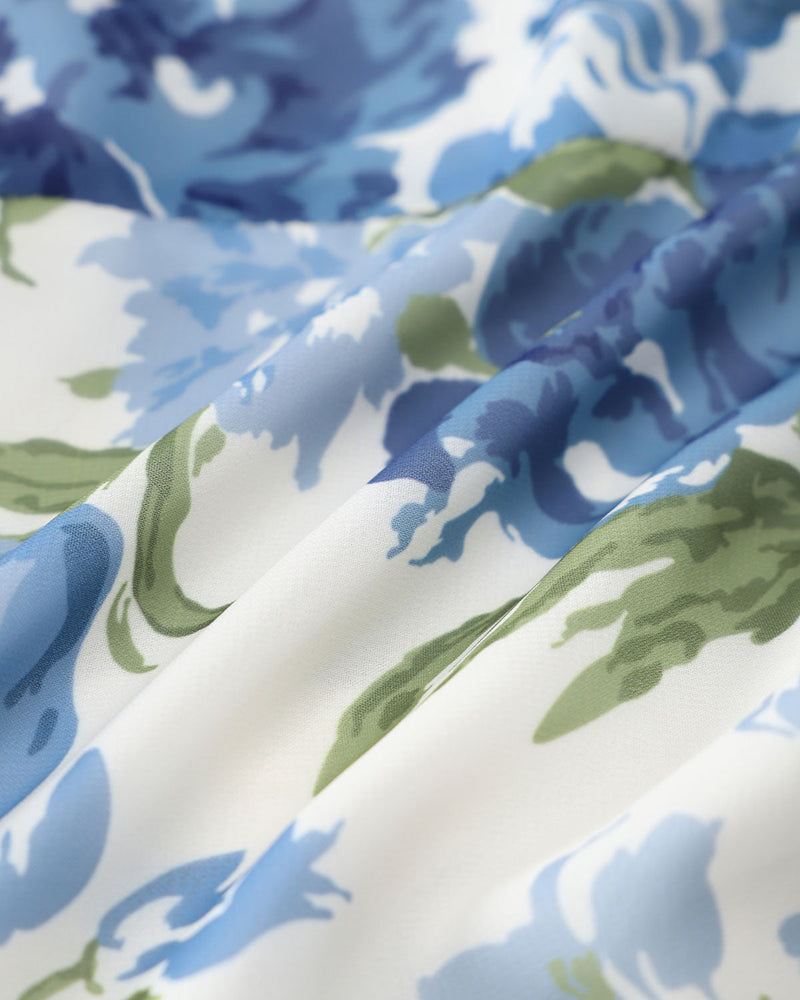 Blue Floral Bohemian Cropped Camis