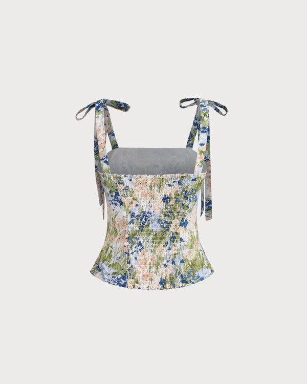Green Floral Bohemian Camis