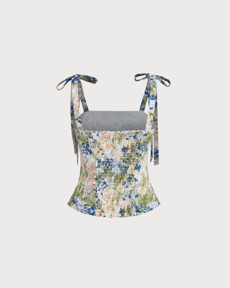 Green Floral Bohemian Camis