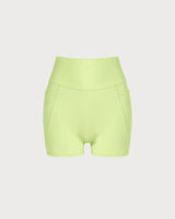 Green Pocket High Waisted Yoga Shorts
