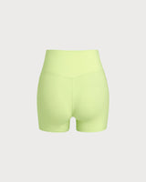 Green Pocket High Waisted Yoga Shorts