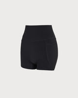 Black Pocket High Waisted Yoga Shorts