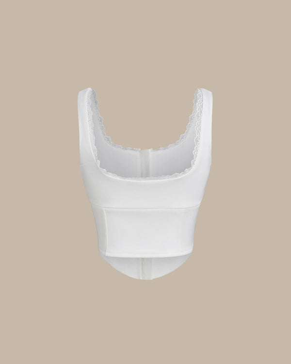 White U Neck Lace Tank Top