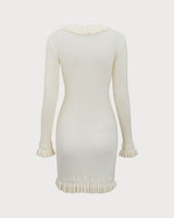 White Bodycon Sweater Mini Dress