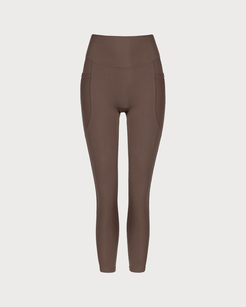 Brown Quick-drying High Waisted Yoga Leggings