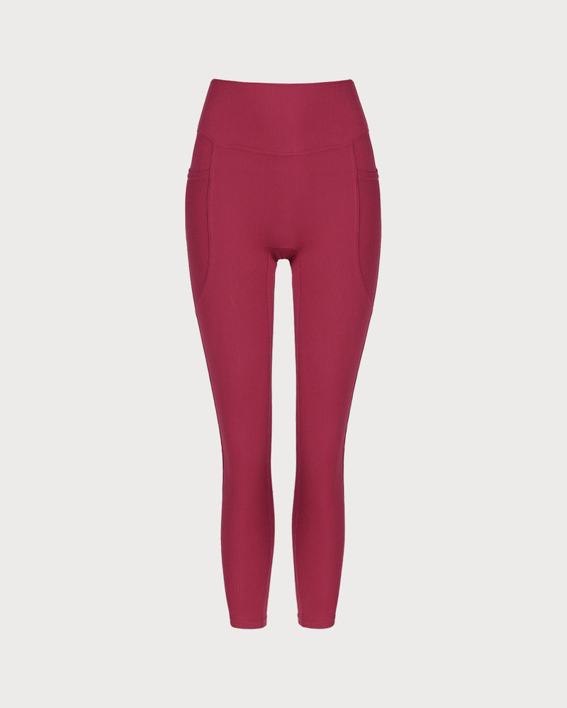 Red Quick-drying High Waisted Yoga Leggings