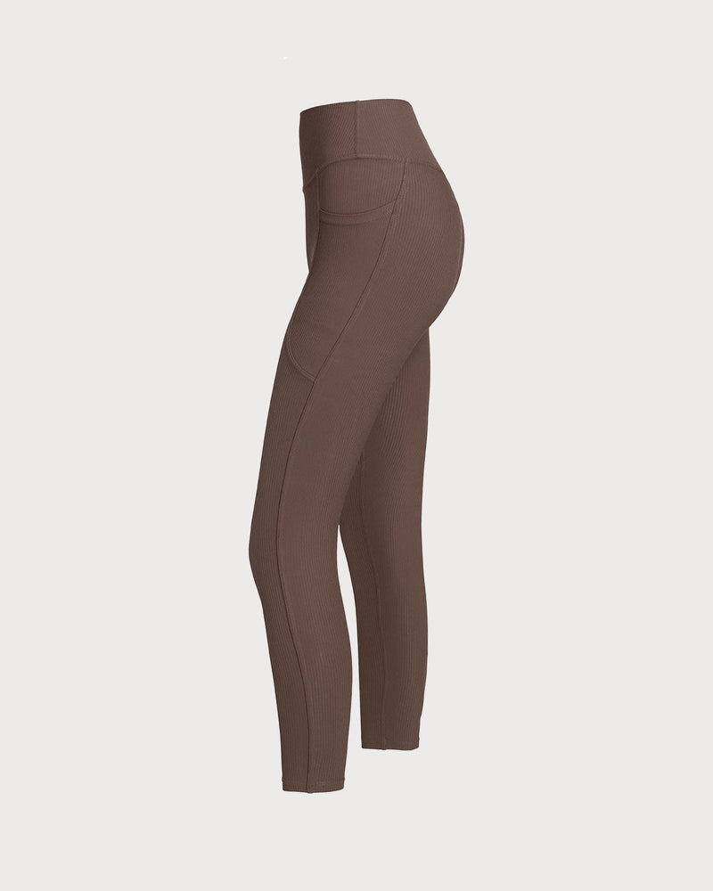 Brown Quick-drying High Waisted Yoga Leggings