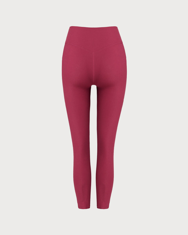 Red Quick-drying High Waisted Yoga Leggings