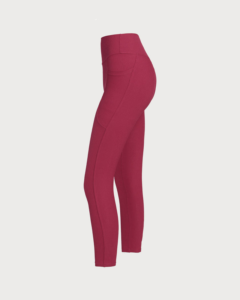 Red Quick-drying High Waisted Yoga Leggings