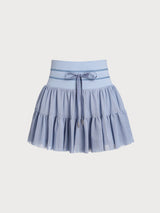 Blue Mesh High Stretch Yoga Skirt