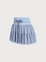 Blue Mesh High Stretch Yoga Skirt