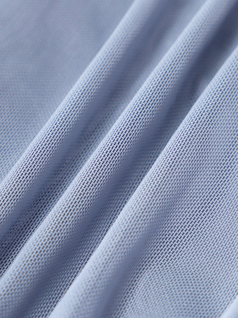 Blue Mesh High Stretch Yoga Skirt