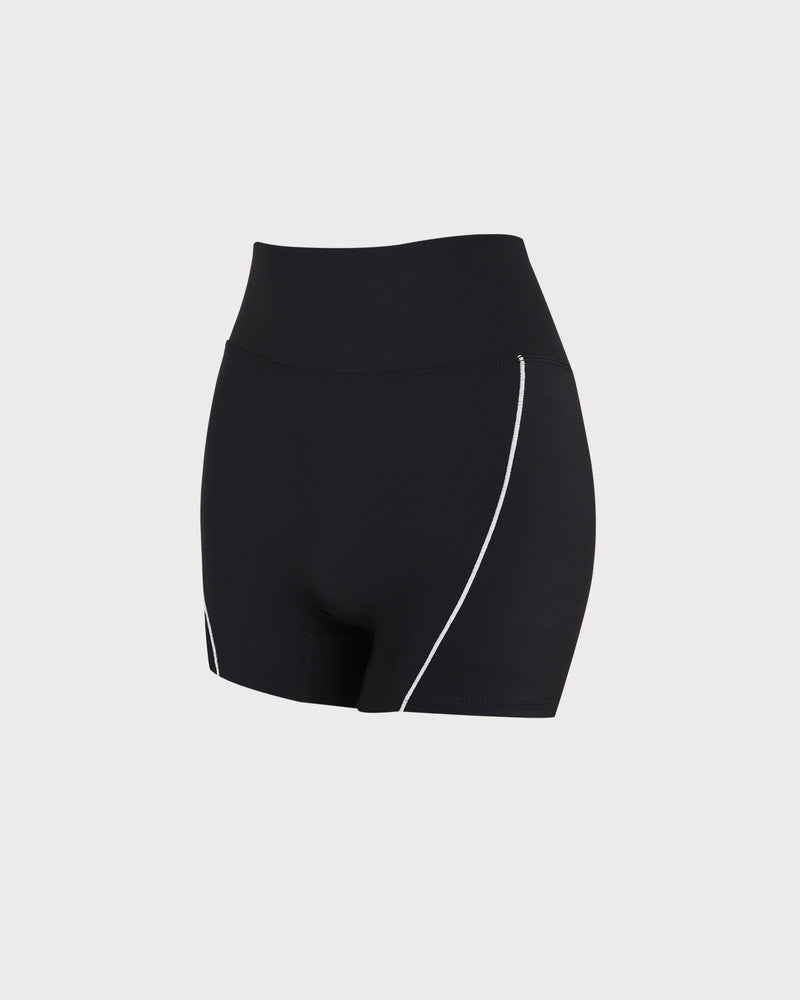 Black High Waisted Yoga Shorts