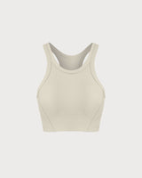 Beige I-back Yoga Tank Top