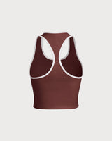 Brown Scoop Neck Yoga Tank Top - Light Support