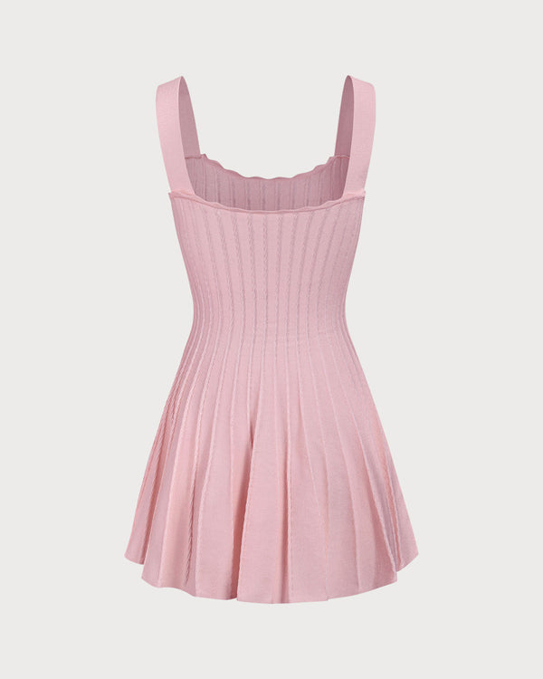 Pink Knitted Slip Sweater Dress