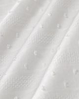 White Textured Square Neck Slip Midi Dress