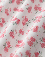 Pink Floral Square Neck Pleated Midi Dress