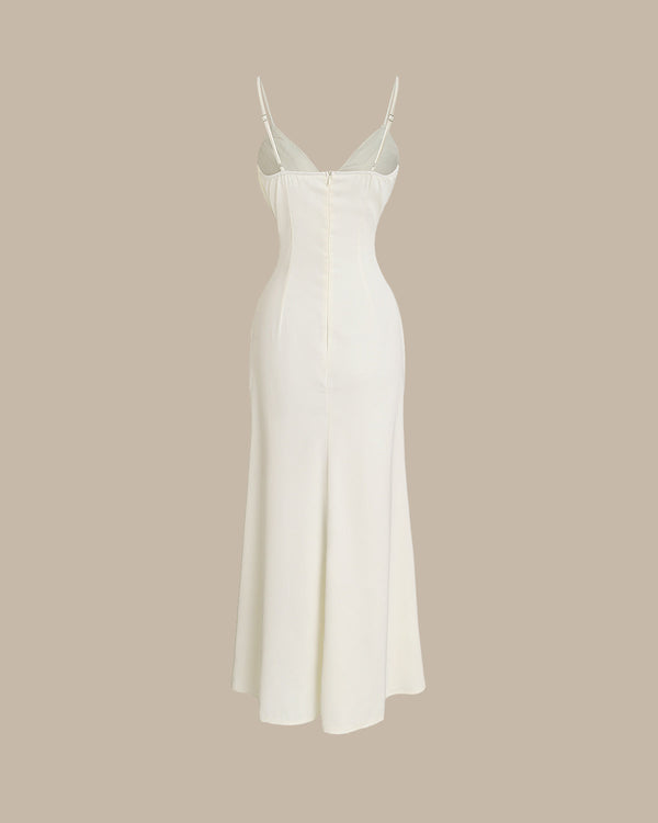 Apricot Bodycon Tassel Slip Maxi Dress