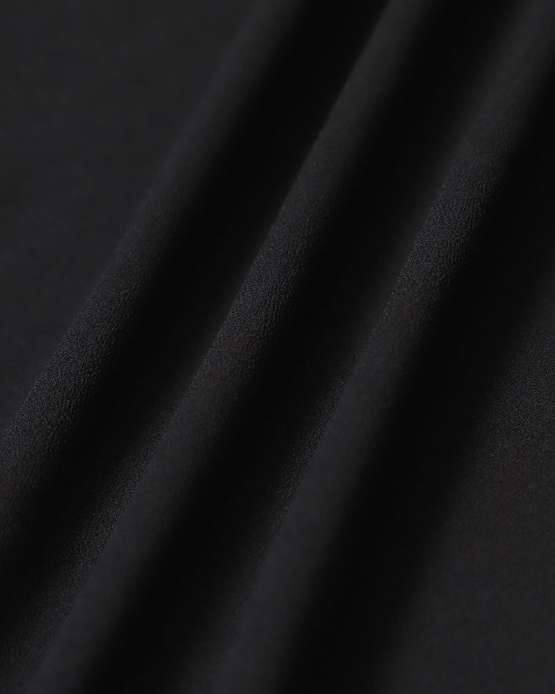 Black V Neck Chiffon Mini Dress