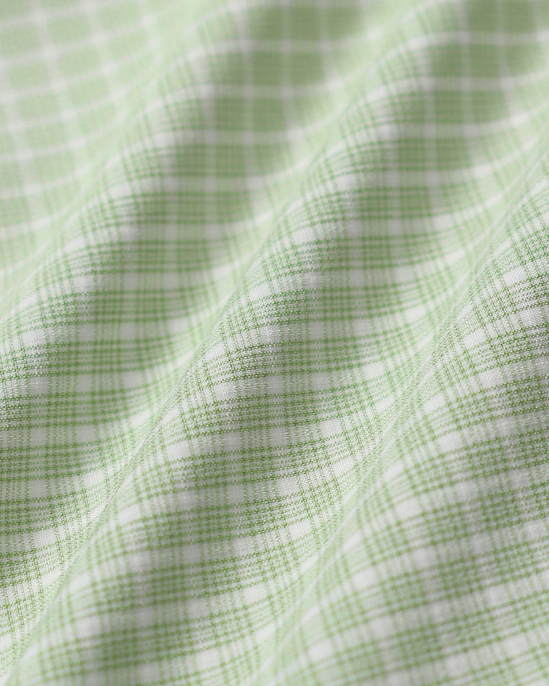 Green Plaid Square Neck Slip Mini Dress