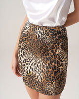 Bettydress-Brown Leopard Mini Skirt