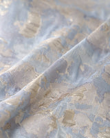 Blue Floral Textured A-Line Mini Skirt